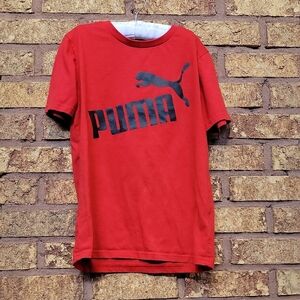 Puma Bold Red Tee with Black Logo Size 10/12